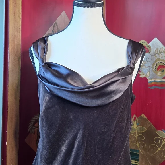 ANN TAYLOR Satin Cowl Neck Blouse - Rich Brown| Size 8 (NWT) - Picture 8 of 13